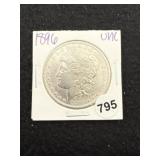 1896 UNC Morgan Silver Dollar Coin