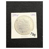 1896 UNC Morgan Silver Dollar Coin