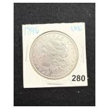 1896 UNC Morgan Silver Dollar Coin