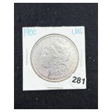 1900 UNC Morgan Silver Dollar Coin