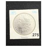 1885 UNC Morgan Silver Dollar Coin