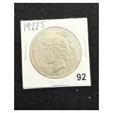 1922 S Peace Silver Dollar Coin