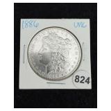 1886 UNC Morgan Silver Dollar Coin