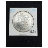 1889 UNC Morgan Silver Dollar Coin