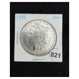 1889 UNC Morgan Silver Dollar Coin