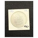 1885 UNC Morgan Silver Dollar Coin