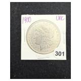 1900 UNC Morgan Silver Dollar Coin
