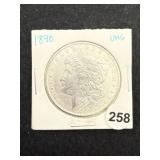1890 UNC Morgan Silver Dollar Coin
