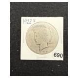 1922 S Peace Silver Dollar Coin