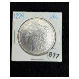 1889 UNC Morgan Silver Dollar Coin