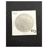 1922 Peace Silver Dollar Coin