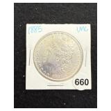 1885 UNC Morgan Silver Dollar Coin