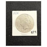 1924 Peace Silver Dollar Coin