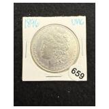 1896 UNC Morgan Silver Dollar Coin