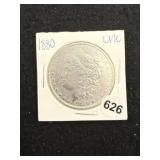 1880 UNC Morgan Silver Dollar Coin