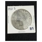 1921 S Morgan Silver Dollar Coin
