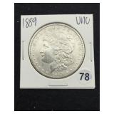 1889 UNC Morgan Silver Dollar Coin