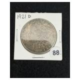 1921 D Morgan Silver Dollar Coin