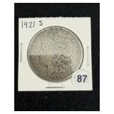 1921 S Morgan Silver Dollar Coin
