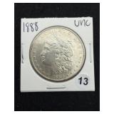 1888 UNC Morgan Silver Dollar Coin