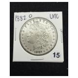 1882 O UNC Morgan Silver Dollar Coin