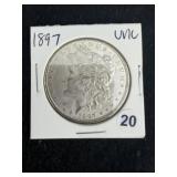 1897 UNC Morgan Silver Dollar Coin