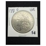 1881 O UNC Morgan Silver Dollar Coin