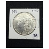 1898 UNC Morgan Silver Dollar Coin