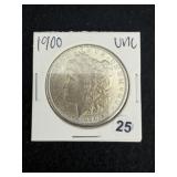 1900 UNC Morgan Silver Dollar Coin