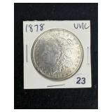 1878 UNC Morgan Silver Dollar Coin