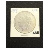 1898 UNC Morgan Silver Dollar Coin