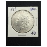 1889 UNC Morgan Silver Dollar Coin