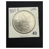 1882 O UNC Morgan Silver Dollar Coin