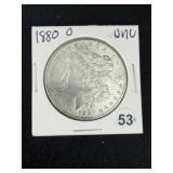 1880 O UNC Morgan Silver Dollar Coin