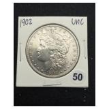 1902 UNC Morgan Silver Dollar Coin