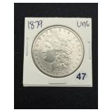 1879 UNC Morgan Silver Dollar Coin