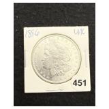 1886 UNC Morgan Silver Dollar Coin