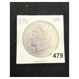 1896 UNC Morgan Silver Dollar Coin