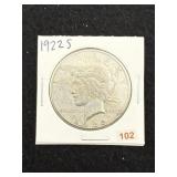 1922 S Peace Silver Dollar Coin