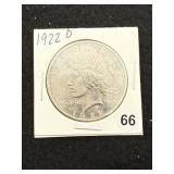 1922 D Peace Silver Dollar Coin