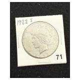 1922 S Peace Silver Dollar Coin