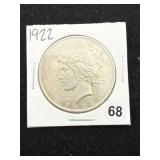 1922 Peace Silver Dollar Coin