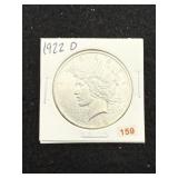 1922 D Peace Silver Dollar Coin