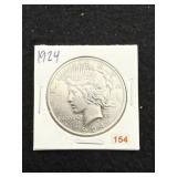 1924 Peace Silver Dollar Coin