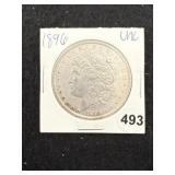 1896 UNC Morgan Silver Dollar Coin