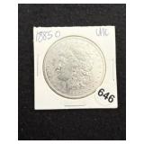 1885 O UNC Morgan Silver Dollar Coin