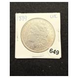 1889 UNC Morgan Silver Dollar Coin