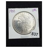1900 UNC Morgan Silver Dollar Coin