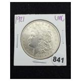 1921 UNC Morgan Silver Dollar Coin