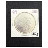 1921 UNC Morgan Silver Dollar Coin